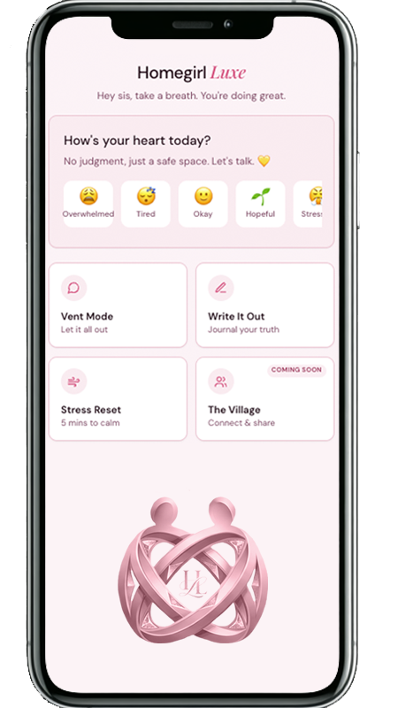 Homegirl Luxe app shown on a phone screen